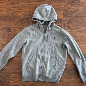 U.S. Polo Assn. Gray Zip-Up Sweater